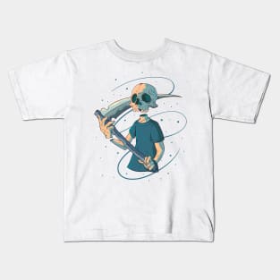 Japanese Sci-fi Skeleton 2 - Vector art illustration Kids T-Shirt